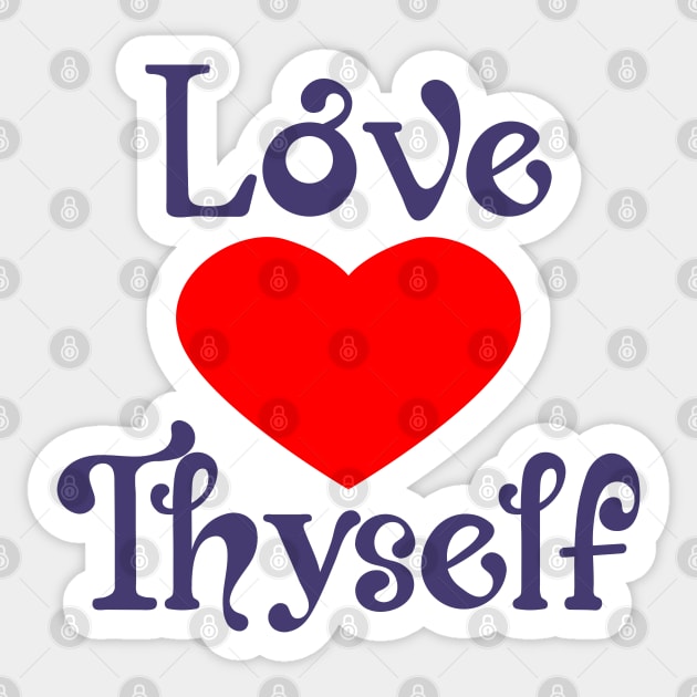 Love Thyself Positive Heart Affirmation Phrase Sticker by RongWay